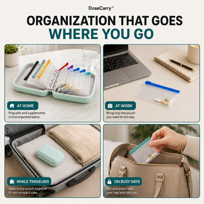 DoseCarry™ Detachable Pill Pouch Organizer