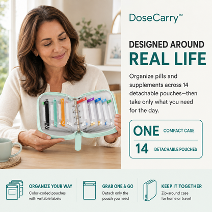 DoseCarry™ Detachable Pill Pouch Organizer