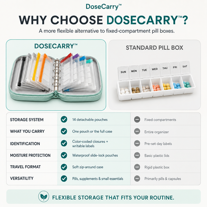 DoseCarry™ Detachable Pill Pouch Organizer