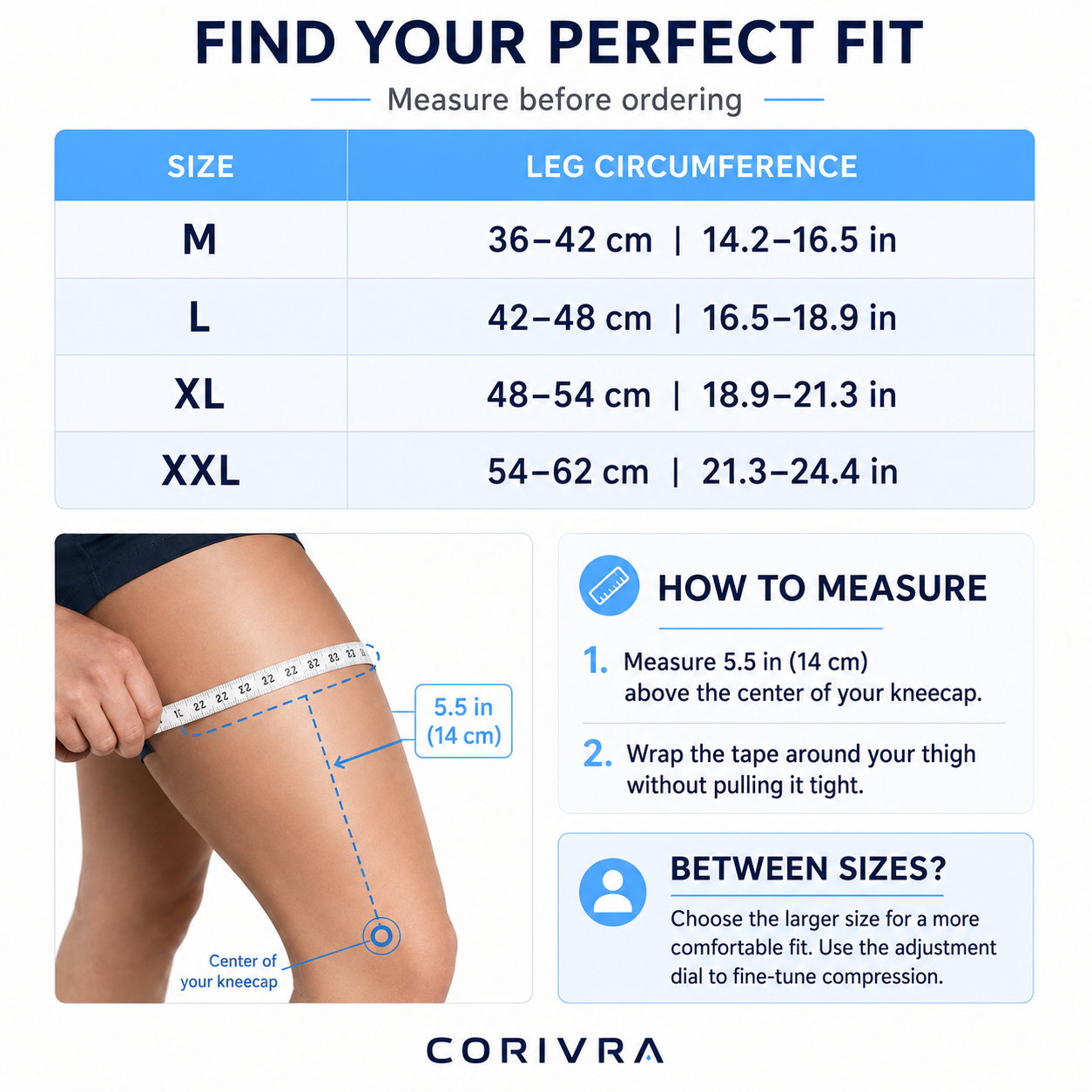 Corivra StabiliDial™ Adjustable Knee Support