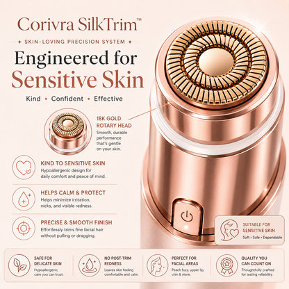 Corivra SilkTrim 2-in-1 Facial Hair & Eyebrow Trimmer