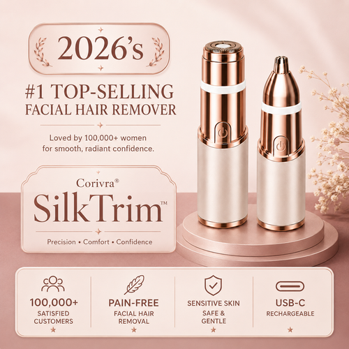 Corivra SilkTrim 2-in-1 Facial Hair & Eyebrow Trimmer
