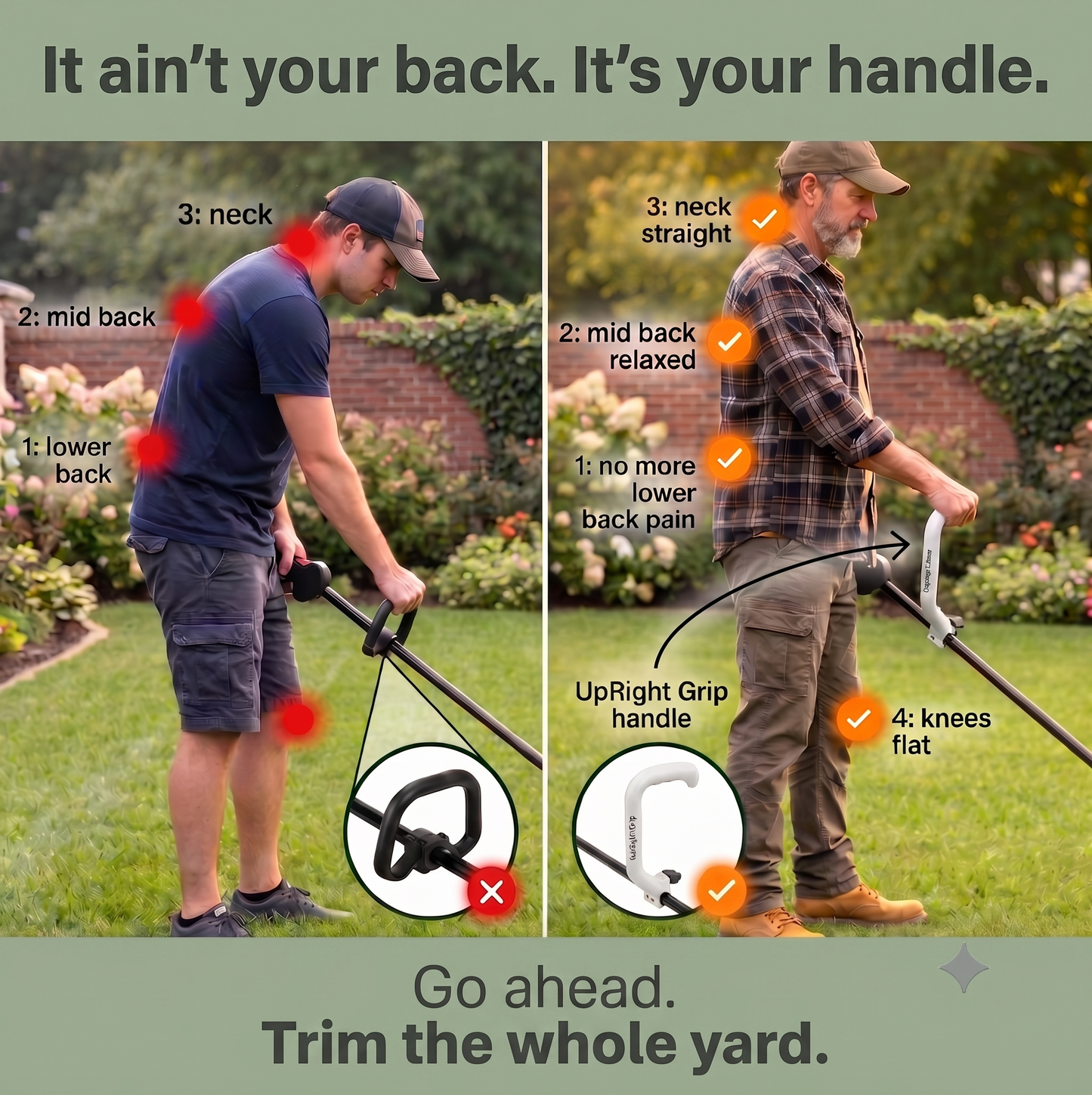UpRight Grip – Universal Trimmer Extension Handle