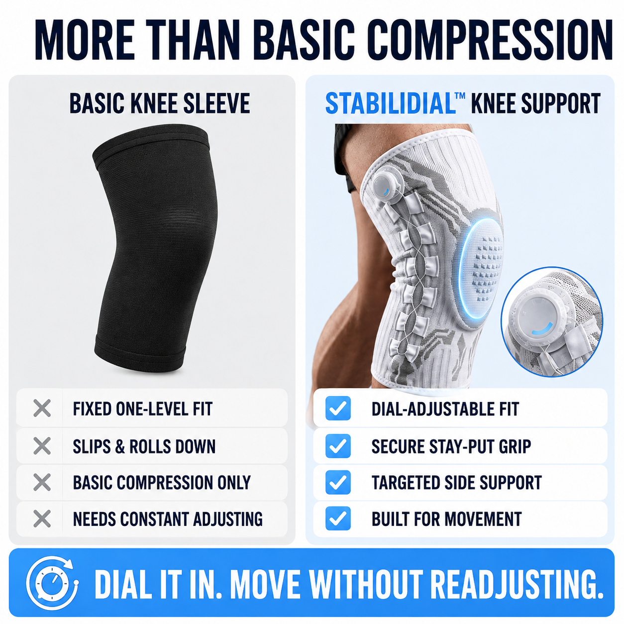 Corivra StabiliDial™ Adjustable Knee Support